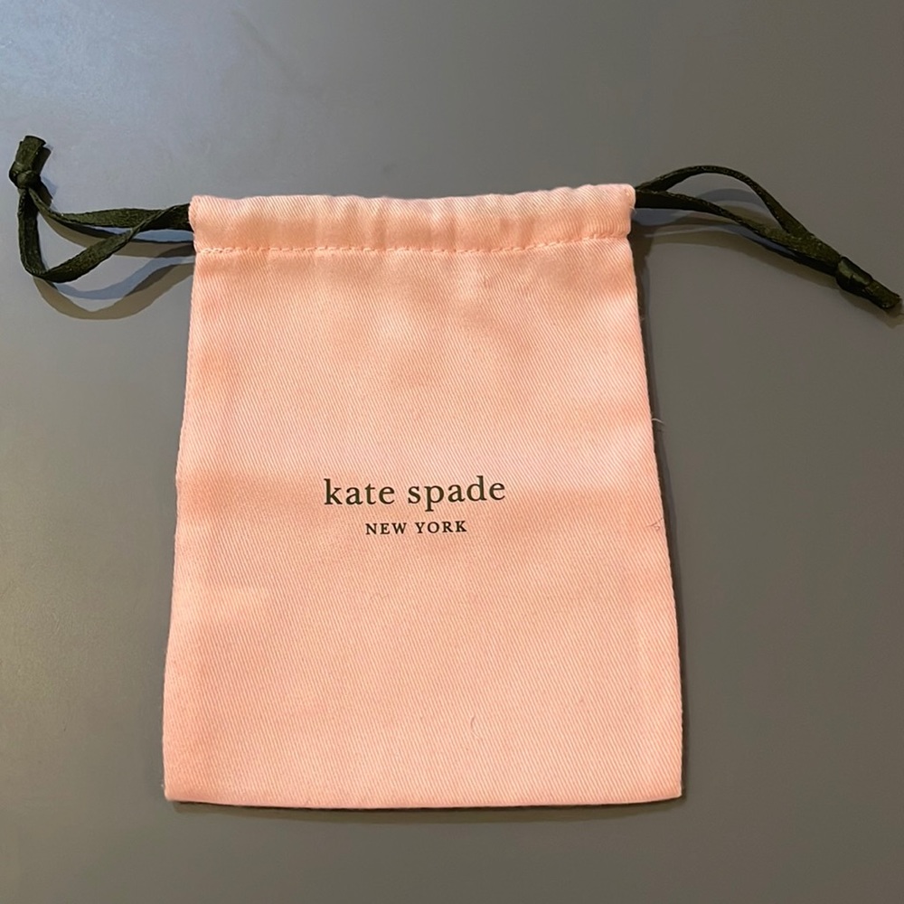 Kate Spade Small Pink Black Pull Top Tab cotton Dust Bag